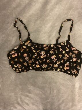 No Boundaries Black Floral Print Adjustable-Strap Bralette
